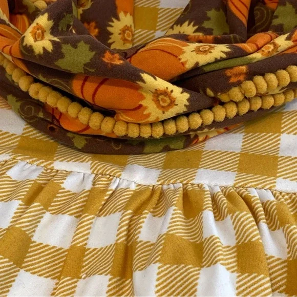 Rare Editions Toddler Girls Pumpkin Check Dress - 2 Pack 2T - Picture 7 of 14